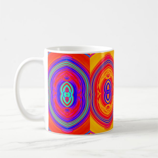 Neon Colors Abstract Pattern Coffee Mug (Left)
