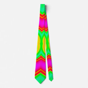 Neon Colors Abstract Pattern Neck Tie