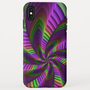 Neon Colors Flash Crazy Colorful Fractal Pattern iPhone XS Max Case