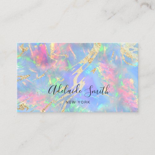 neon colors gemstone opal business card