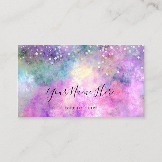 Neon Colors Gemstone Opal Texture Business Card (Front)