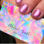 neon colors gemstone opal texture business card<br><div class="desc">please note the holographic effect is not real,  but just simulated. I recommend light paper semi gloss for better print results. Matte or black papers are not suitable for this design</div>