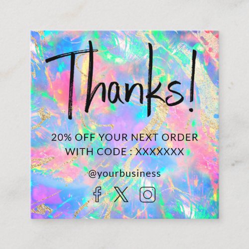 neon colors gemstone opal texture discount card
