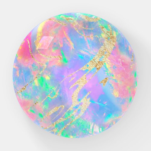 neon colors gemstone opal texture paperweight