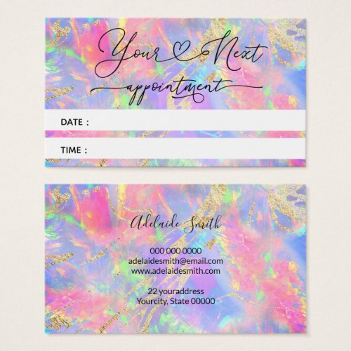 neon colors opal appointment card