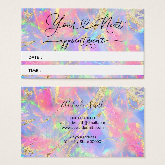 neon colors opal appointment card (Front & Back)