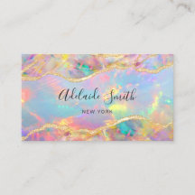 neon colors opal business card