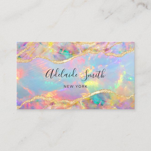 neon colors opal business card (Front)
