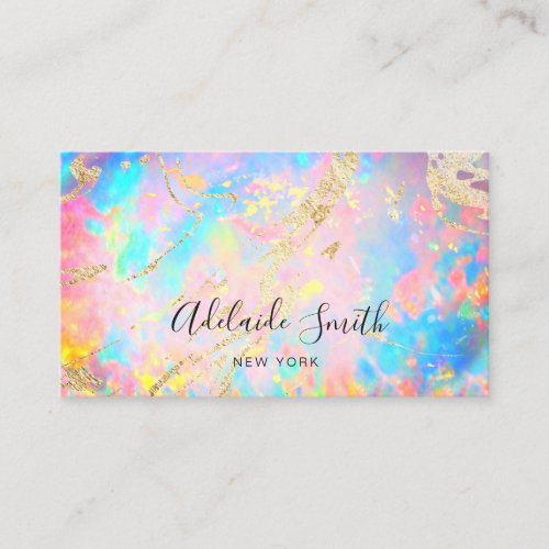 neon colors opal business card