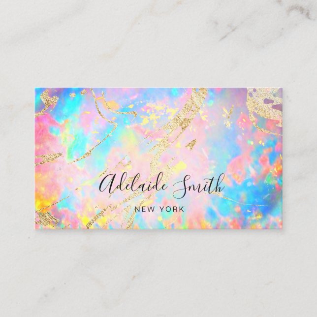 neon colors opal business card (Front)