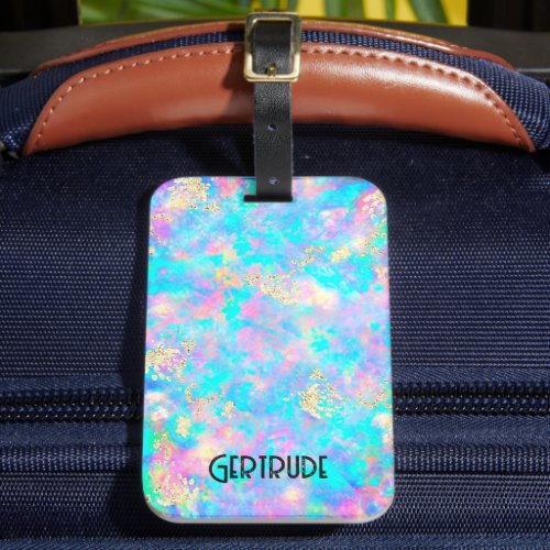 neon colors opal  luggage tag