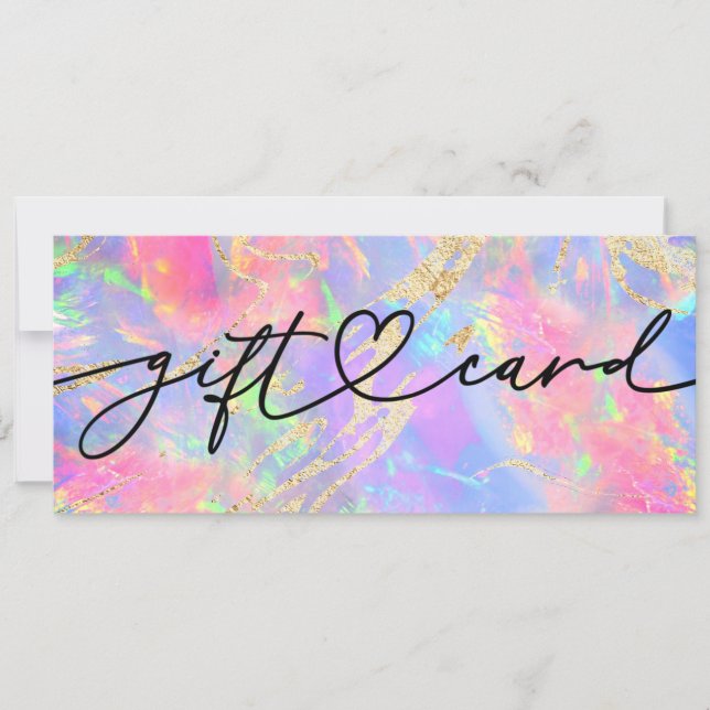 neon colors opal stone gift certificate (Front)