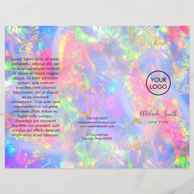 neon colors opal trifold brochure (Front)