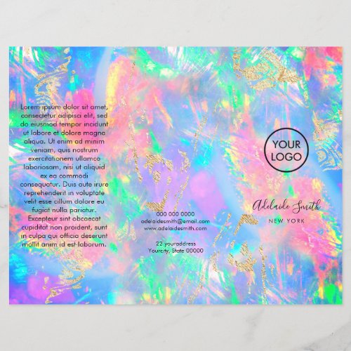 neon colors opal trifold brochure