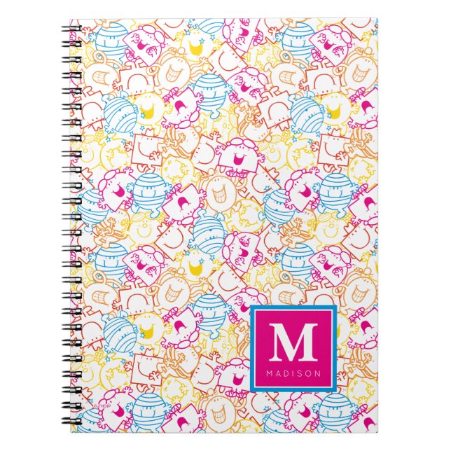 Neon Colors Pattern | Add Your Name Notebook (Front)
