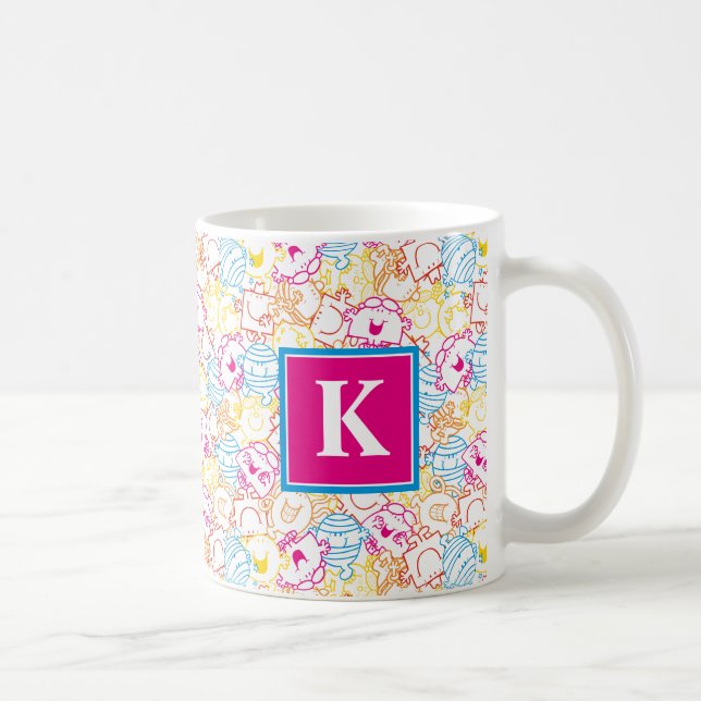 Neon Colors Pattern | Monogram Coffee Mug (Right)