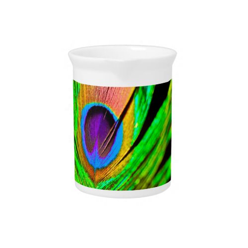 Neon Colors Peacock Feather Pitcher