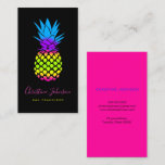 neon colors pineapple logo business card