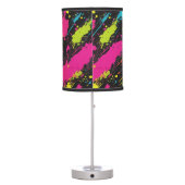 Neon Colors Retro Paint Splatter Table Lamp (Back)