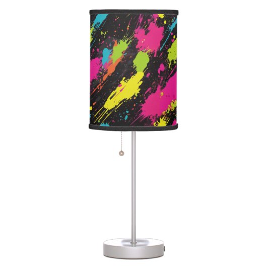 Neon Colors Retro Paint Splatter Table Lamp (Right)