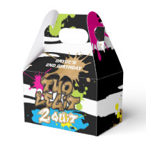 Neon Colors Two Legit 2 Quit Birthday Favor Box