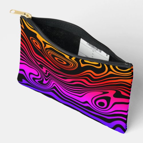 Neon Colors Waves Accessory Pouch