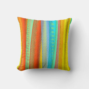 Neon colour Geometric Pattern Throw pillow 