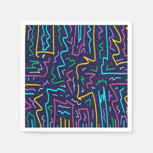 Neon Contrast Space Art Napkins