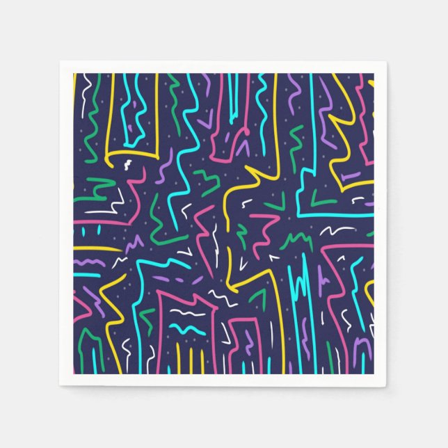 Neon Contrast Space Art Napkins (Front)