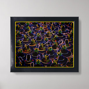 Neon Cool Rubber Ducks Abstract Framed Art