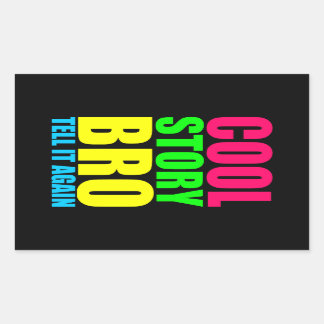 Neon Cool Story Bro Rectangular Sticker