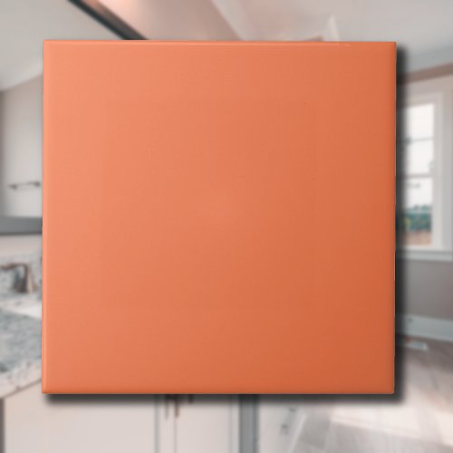 Neon Coral Solid Color  Classic  Elegant Ceramic Tile