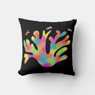 Neon coral  throw pillow