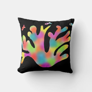 Neon coral throw pillow