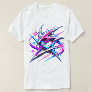 Neon Cosmic Abstract Graphic T-Shirt – Futuristic