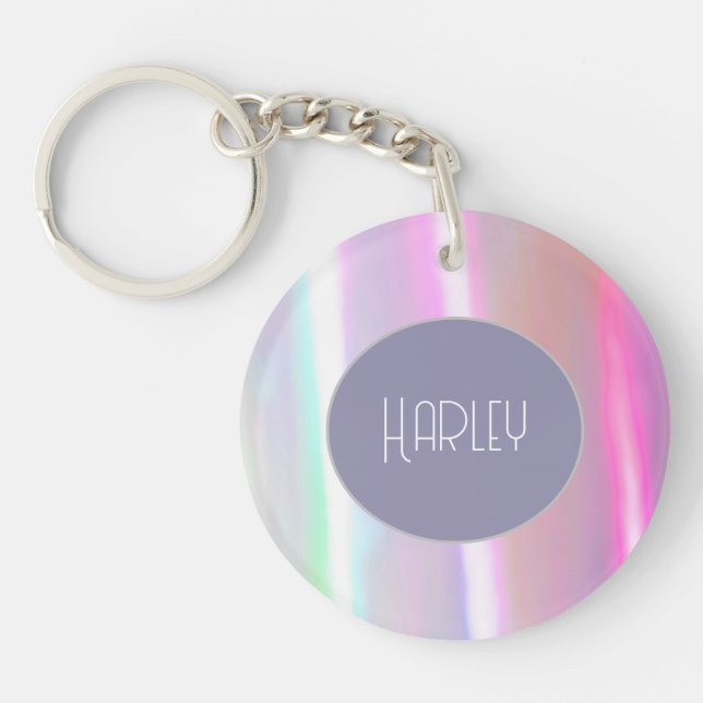 Neon Cotton Candy Customizable Acrylic Keychain (Front)