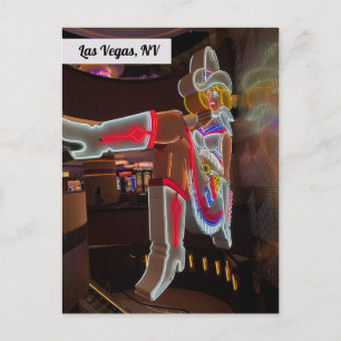 Neon Cowgirl Las Vegas Travel Postcard