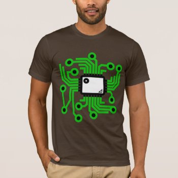 Neon Cpu Chip Green T-shirt by Muddys_Store at Zazzle