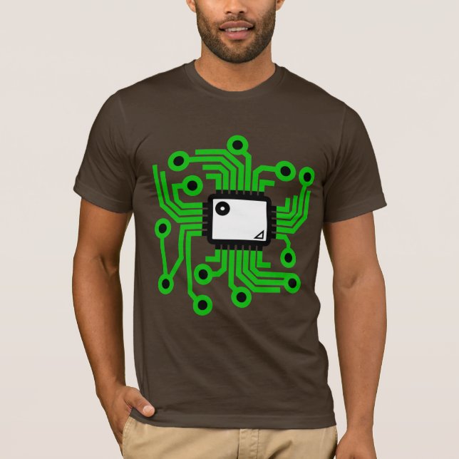 Neon CPU Chip Green T-Shirt (Front)