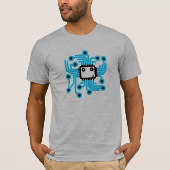 Neon Cpu Computer Chip T-shirt by Muddys_Store at Zazzle