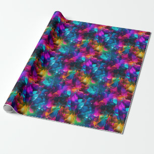 Neon Crazy Harmony Hues Wrapping Paper