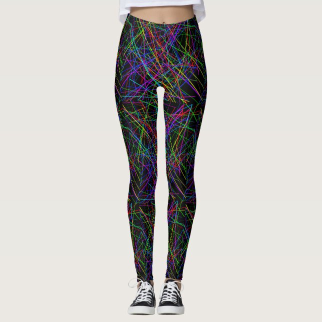 Neon Crosshatch: Infinite Grid 2 Leggings (Front)