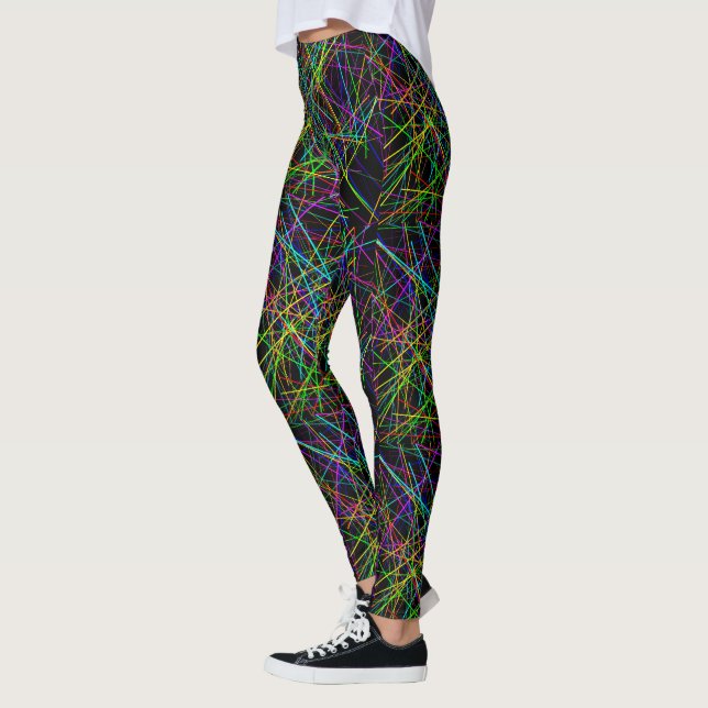 Neon Crosshatch Infinite Grid Leggings (Left)
