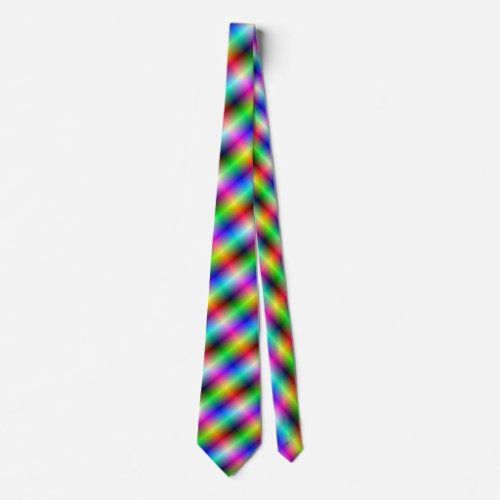 Neon Crosshatch Neck Tie