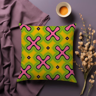 Neon Crossroads Throw Cushion