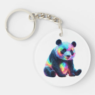 Neon Crystal Panda Keychain