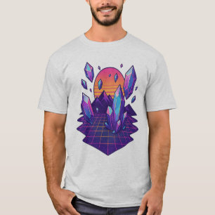 Neon Crystalscape – 80s Vapor Gem Vibes T-Shirt