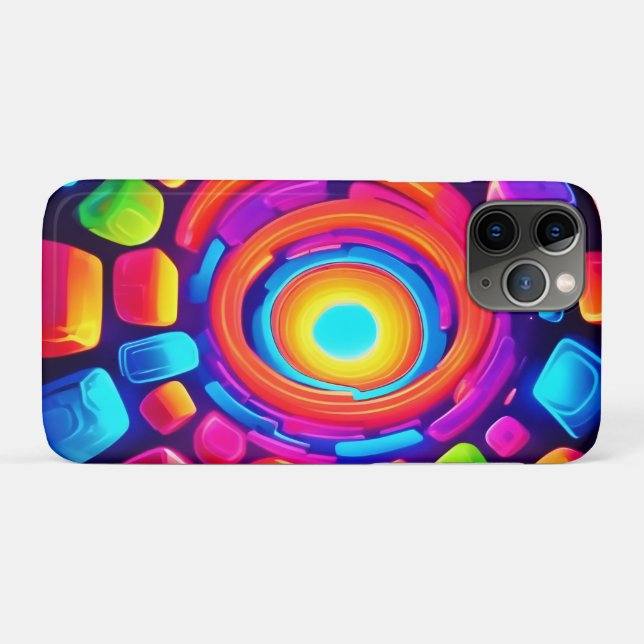 Neon Cube Vortex Art Case-Mate iPhone Case (Back (Horizontal))