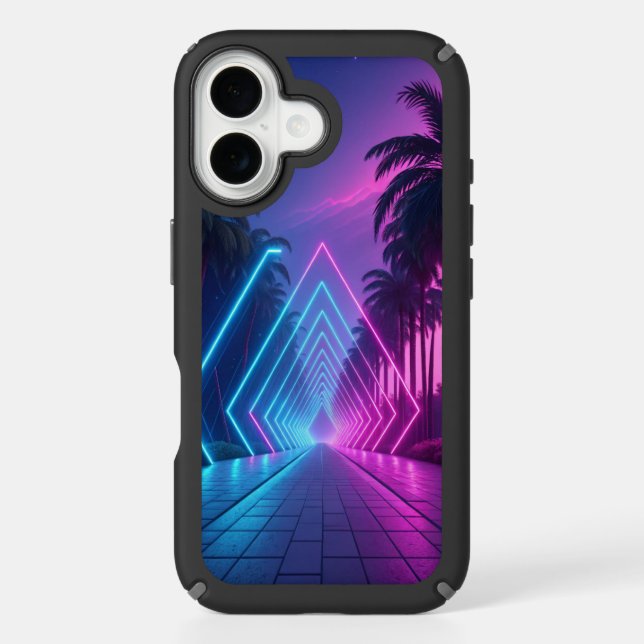 Neon Cyber Flow – Futuristic Abstract Phone Case D (Front)