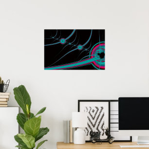 NEON CYBERNETIC ASTRACT ART POSTER